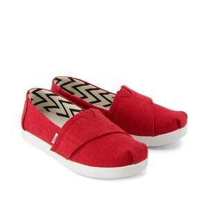TOMS Kids Alpargata Shoes – Heritage Red Canvas – Size 2.5